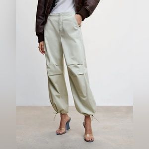 Mango - Pastel green parachute pants